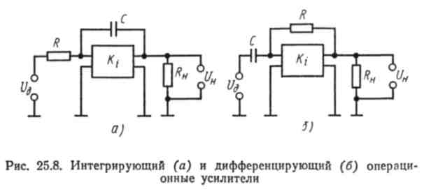 Схема интегрирующая операционного усилителя