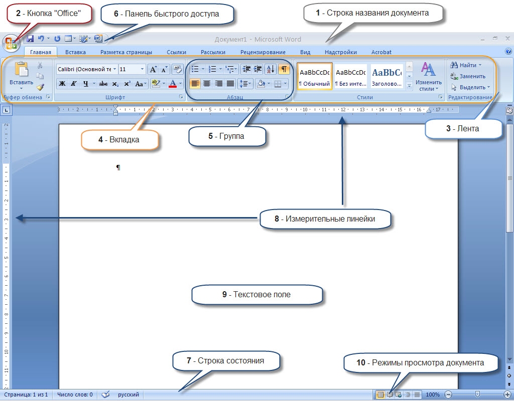 C файл пробел. Интерфейс текстового редактора MS Word. Интерфейс окна MS Word 2010. Окно текстового процессора Microsoft Word 2013. Графический Интерфейс текстового редактора MS Word.