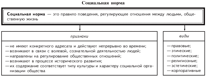 Функции и признаки нормы