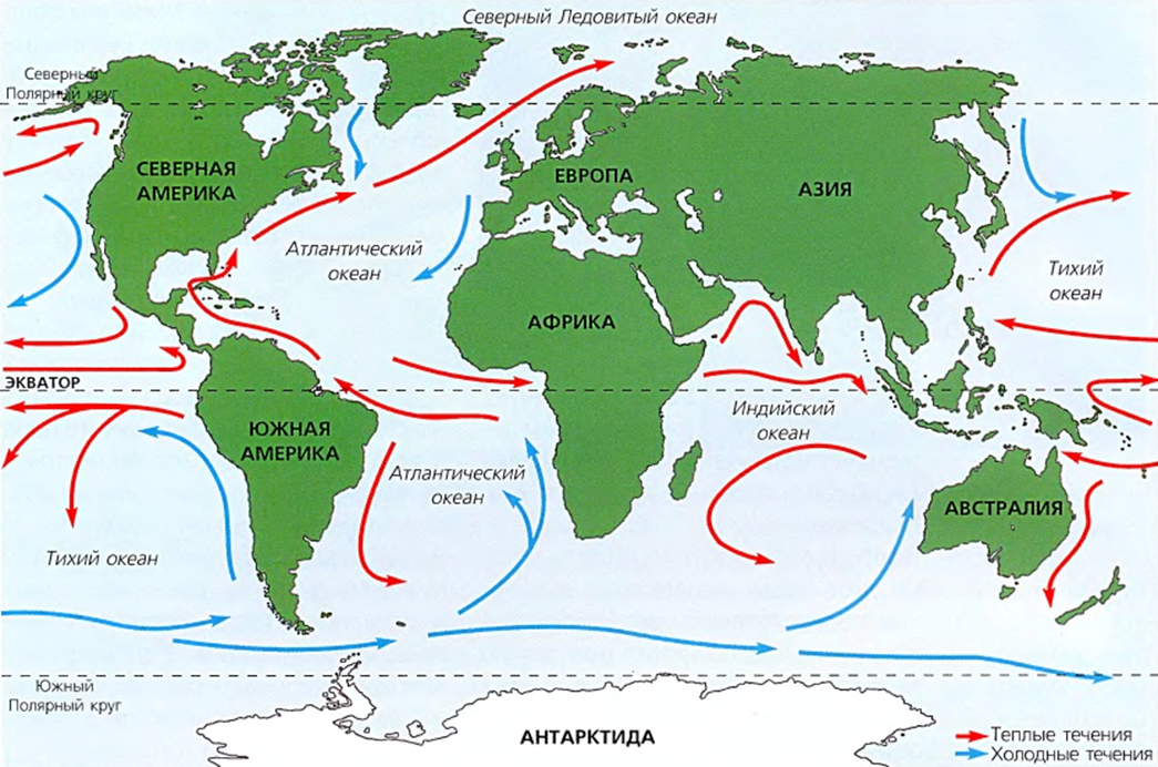 Схема поверхностных течений мирового океана. Тёплые и холодные течения на карте мирового океана. Тёплые и холодные течения мирового океана на контурной карте. Карта холодных течений мирового океана.