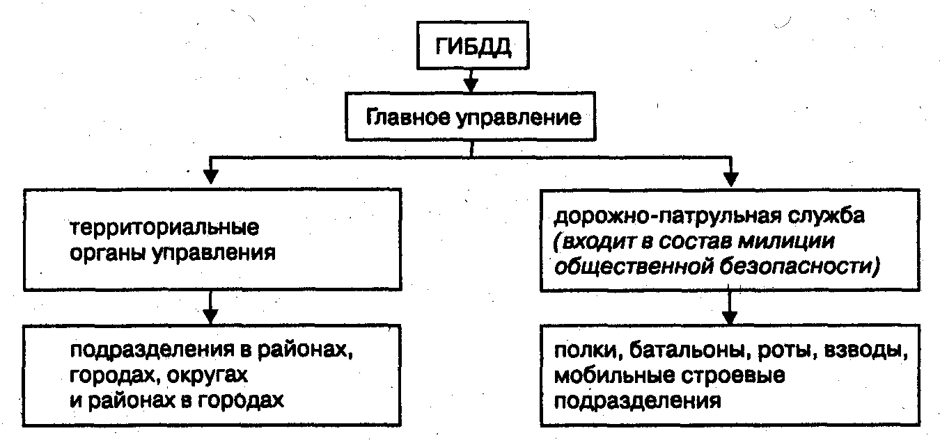 Дорожный территориальный орган. Структура Госавтоинспекции схема.