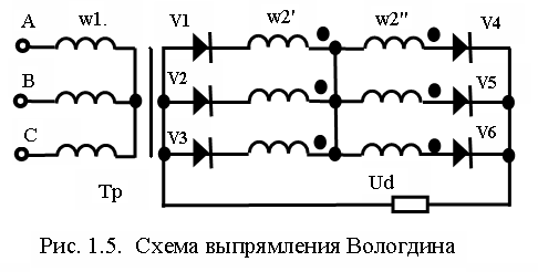 Шестифазная схема выпрямления