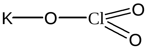 При нагревании 61 г хлората. Структурная формула бертолетовой соли. Бертолетова соль графическая формула. Хлорат калия графическая формула. Хлорат калия структурная формула.