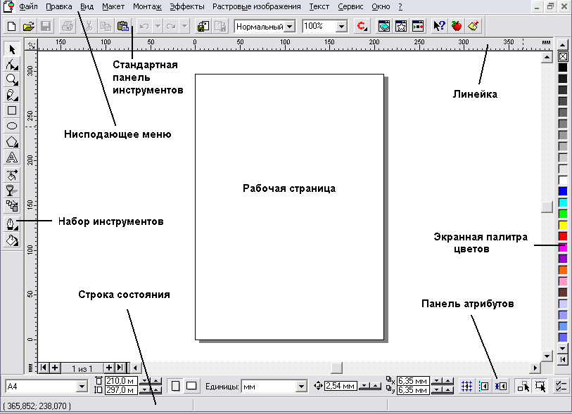 Coreldraw размеры на чертеже