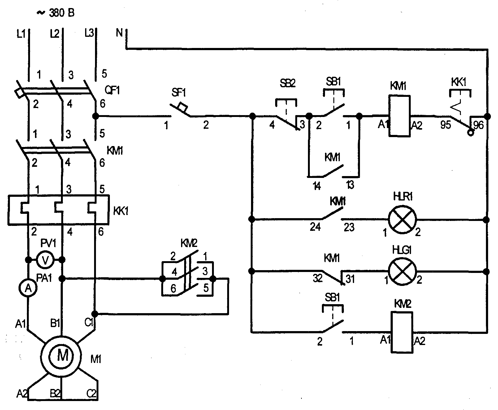 Принципиальная электрическая схема УПТР-2мц