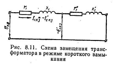 Схема замещения трансформатора в режиме холостого хода