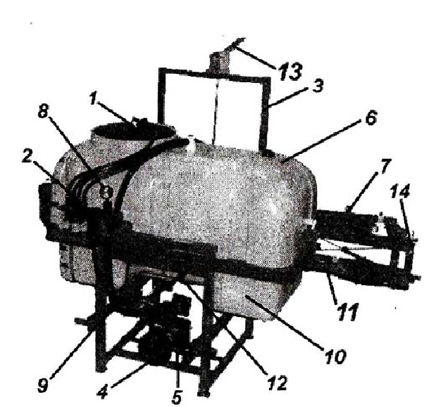 Схема опрыскивателя навесного
