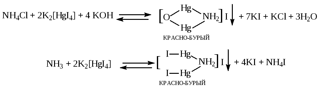 Хлорид аммиака и гидроксид калия. Реакция с реактивом Несслера на аммоний. Хлорид аммония и реактив Несслера реакция. Аммиак и реактив Несслера реакция. Реакция раствора аммиака с реактивом Несслера.