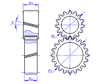 Чертеж зубчатая передача с размерами