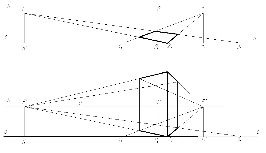 Параллелепипед в перспективе как нарисовать