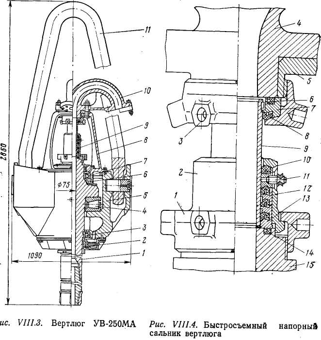 Чертеж бурового вертлюга