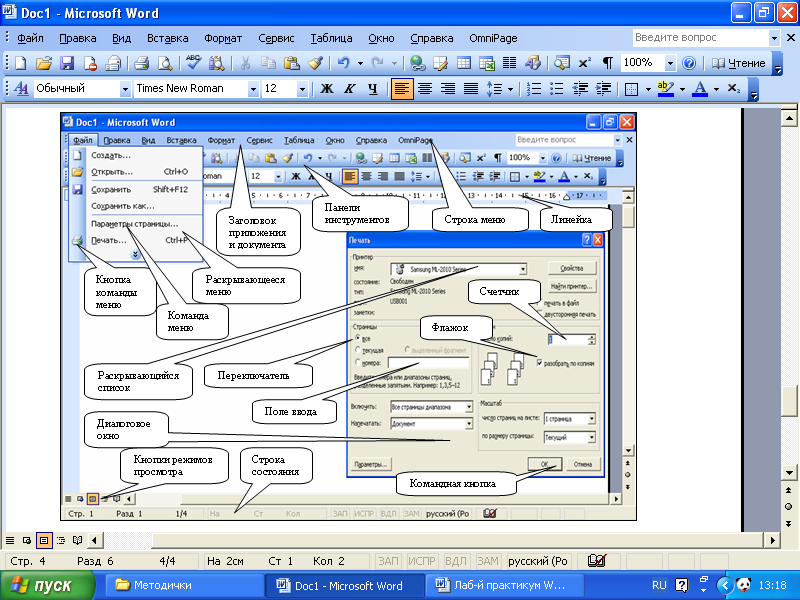 Элементы интерфейса приложения. Интерфейс окна основные элементы MS Word 2010. Панель текстового процессора MS Word. Элементы интерфейса текстового редактора Microsoft Word 2010. Панели инструмента MS Word 2010.