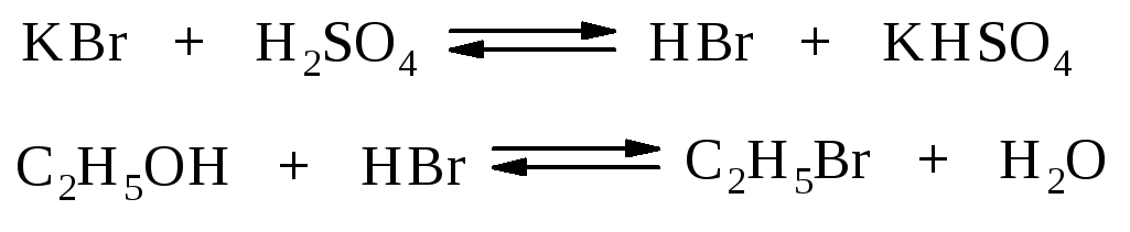 Реакция получения бромида. Синтез бромистого бутила. Бромэтан в этанол. Этанол бромид калия серная кислота. Синтез бромэтана из спирта.