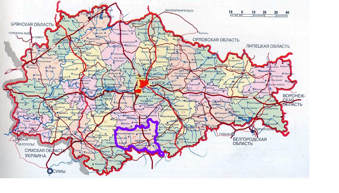 Курская область это где. Карта Курской области. Курская обл на карте. Курская область на карте. Курская область карта с районами и деревнями.