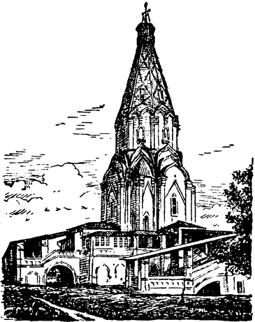 Церковь вознесения в коломенском рисунок карандашом