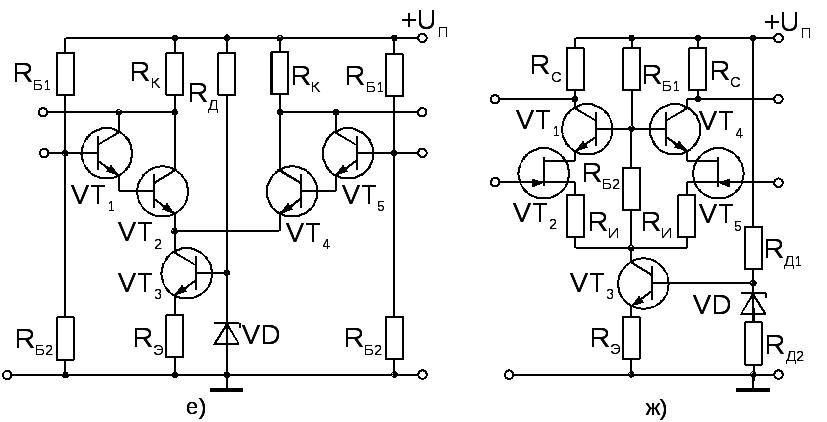 Дифференциальный усилитель на транзисторах схема