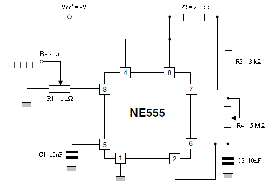 Ne555 схема генератора