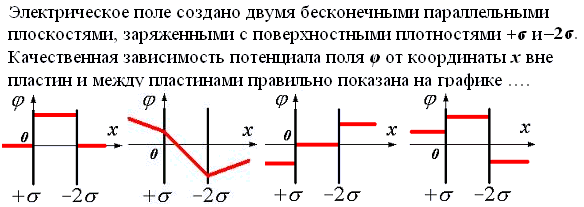 На рисунке 79 а показано расположение трех заряженных пластин и их потенциалы