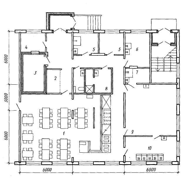 Схема помещений столовой
