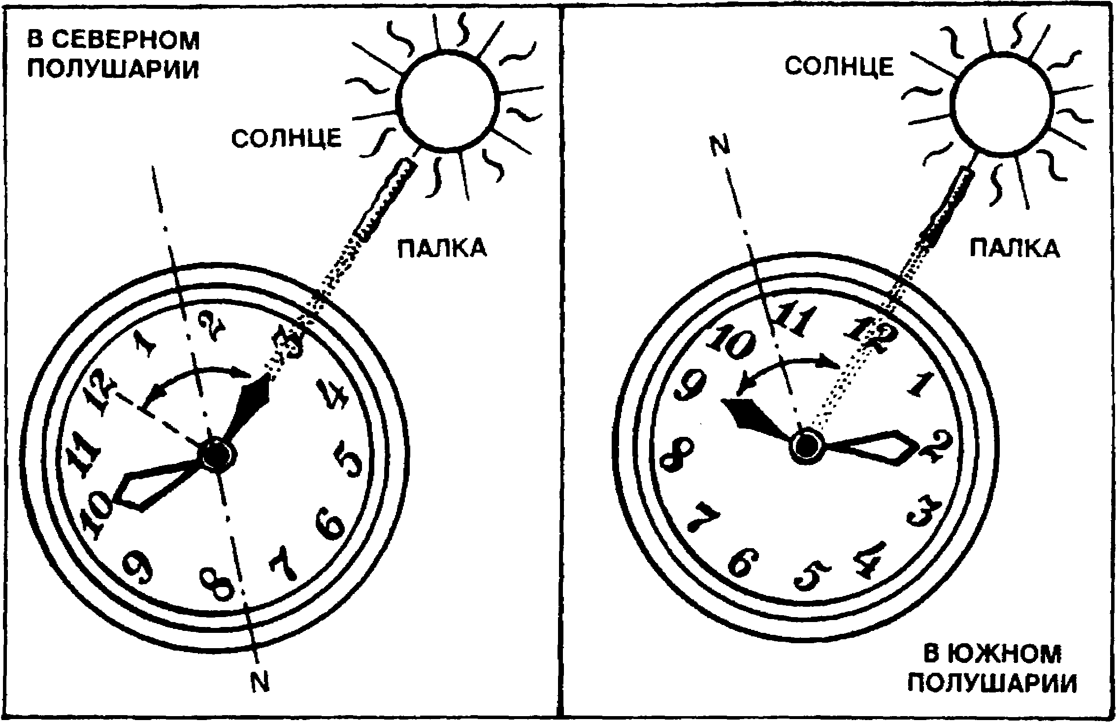 Часы определяют местоположение. Ориентирование по солнцу по часам. Ориентирование с помощью часов и солнца.