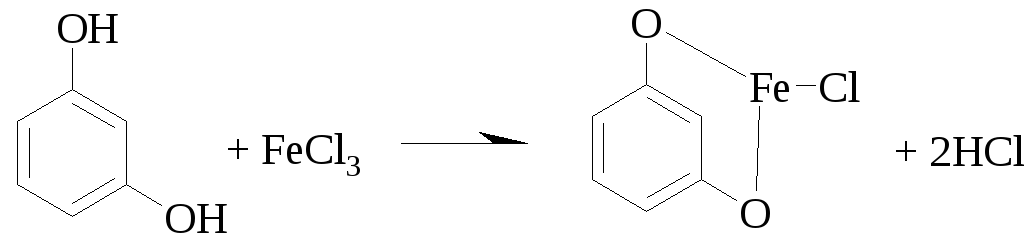 Реакции с хлоридом железа 3. Качественная реакция на резорцин с хлоридом железа. Реакция резорцина с хлоридом железа. Резорцин плюс хлорид железа 3 реакция. Резорцин с хлоридом железа 3.