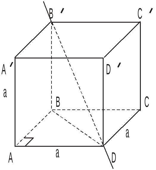 Диагональ куба с ребром а. Куб с диагональю рисунок.