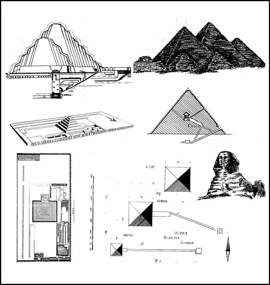 Комплекс пирамид в Гизе. Египет. Древнее царство.