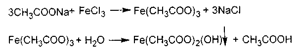 Хлорид железа 3 и гидроксид натрия реакция. Уксусная кислота и хлорид железа 3. Реакция ацетата натрия с хлоридом железа 3. Реакция уксусной кислоты с хлоридом железа 3. Ацетат натрия хлорид железа 3 уравнение реакции.