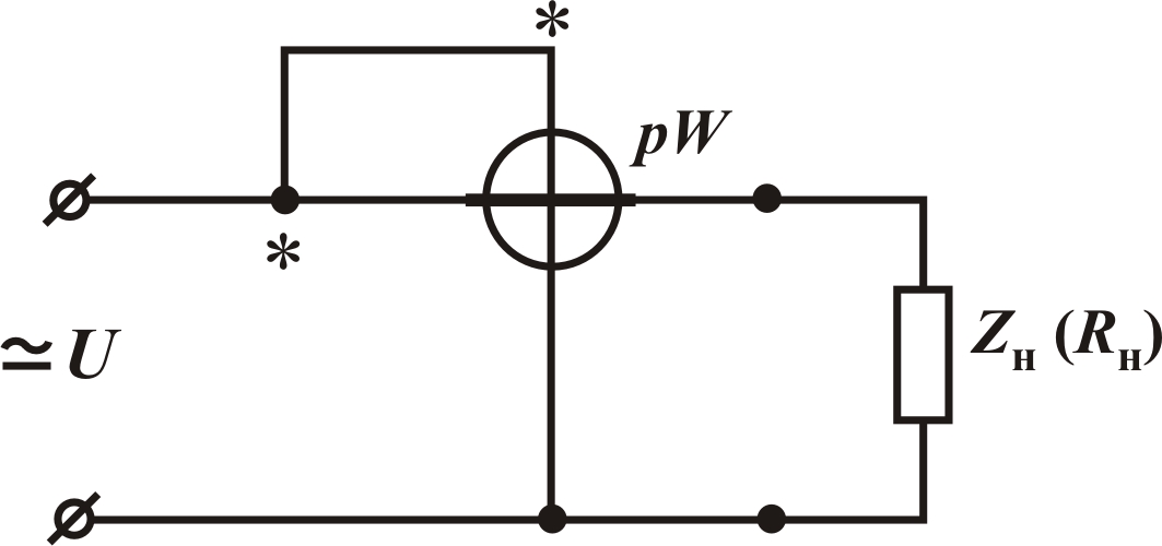 Схема подключения ваттметра в электрическую цепь