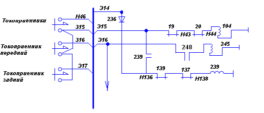 Схема поднятия токоприемника 3эс5к