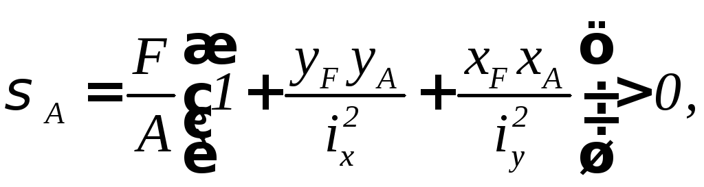 Уравнение нейтральной линии при внецентренном растяжении