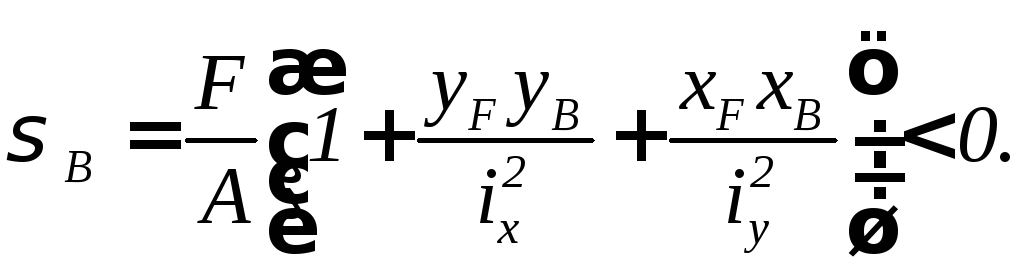 Уравнение нейтральной линии при внецентренном растяжении thumbnail