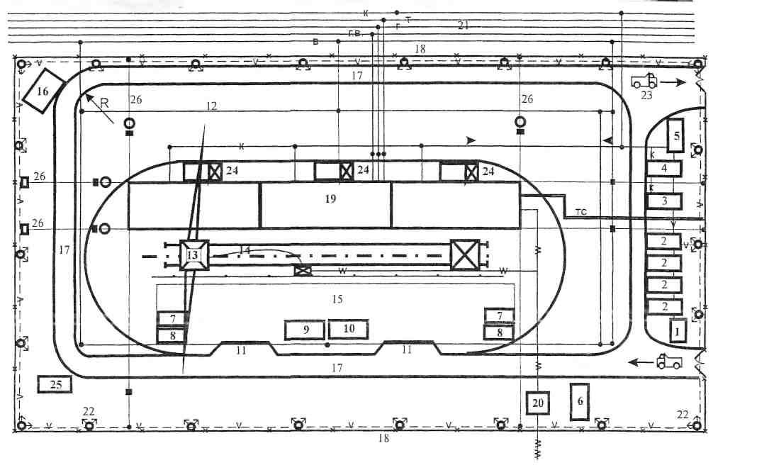 Схема движения машин и механизмов на стройплощадке