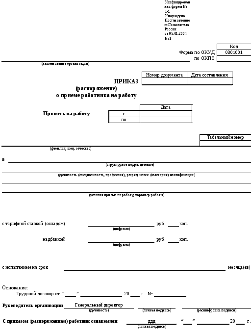 Приказ сто. ОКУД 0301001. Форма т-1 унифицированный 2004. Приказ форма по ОКУД. Форма по ОКУД по ОКПО.