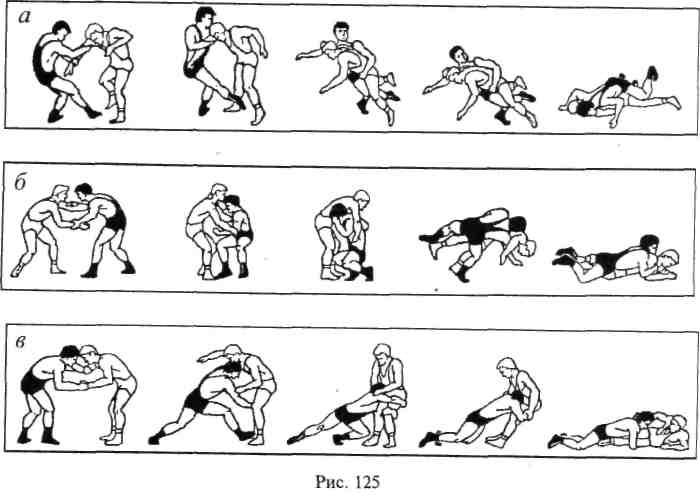 Основные правила, навыки и содержание борьбы (Фото захватов)
