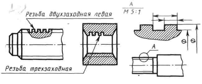 Общее правило при вычерчивании изображений резьбы