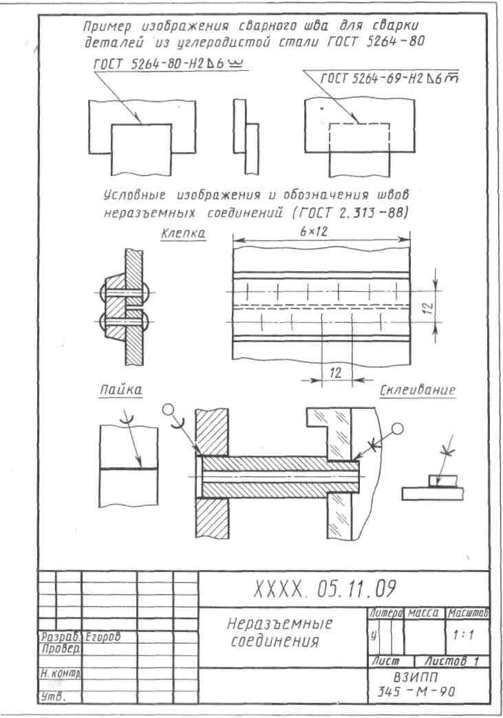 Оформление чертежей сварных соединений