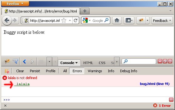 Js browser console