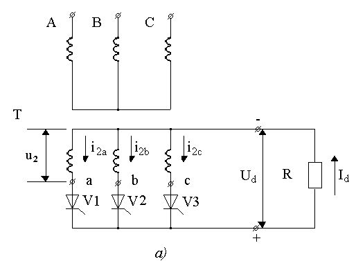 Трехфазный выпрямитель с нулевой точкой схема миткевича