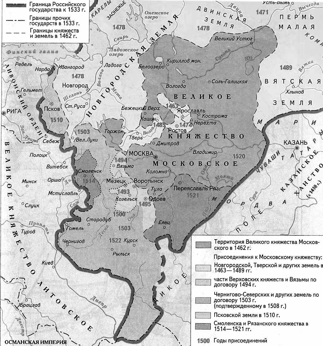 Объединение земель вокруг Москвы при Иване III И Василии III