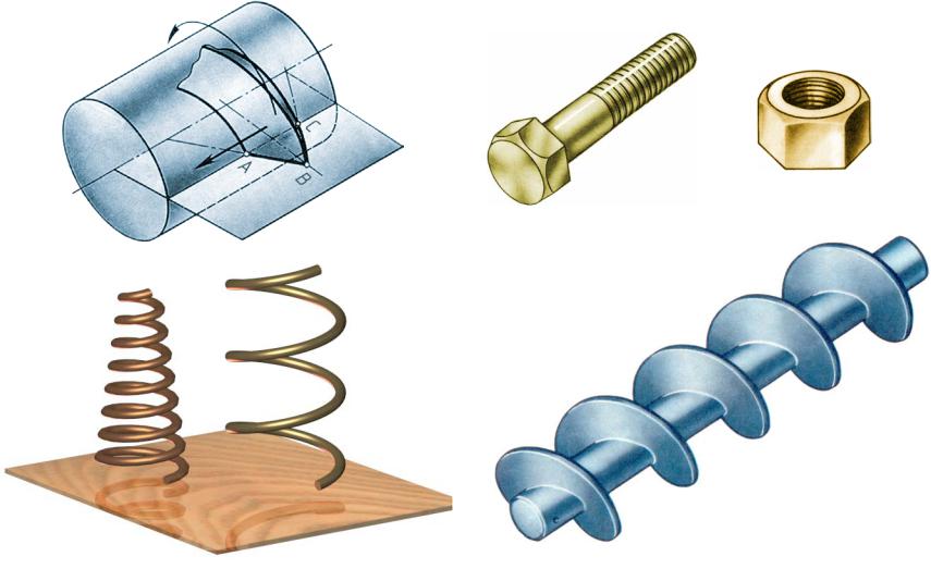 Трубчатая поверхность. Винтовые (в том числе на самонарезающих и самосверлящих винтах). Винтовые поверхности. Трубчатая винтовая поверхность. Винтовые поверхности Начертательная геометрия.