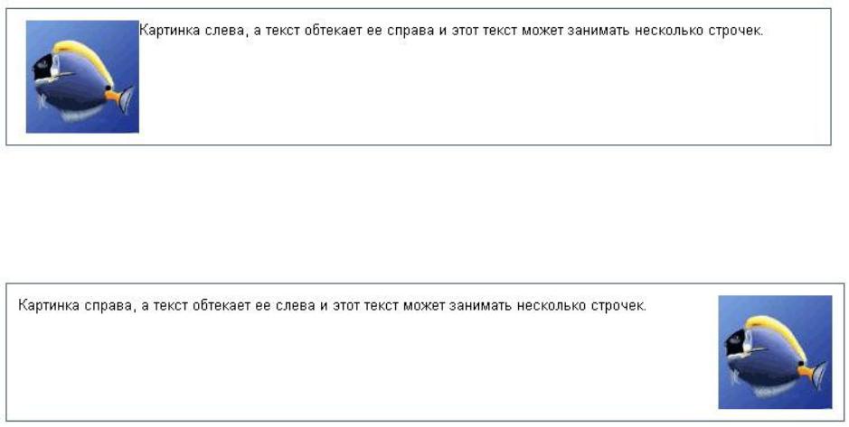 Текст обтекает картинку css