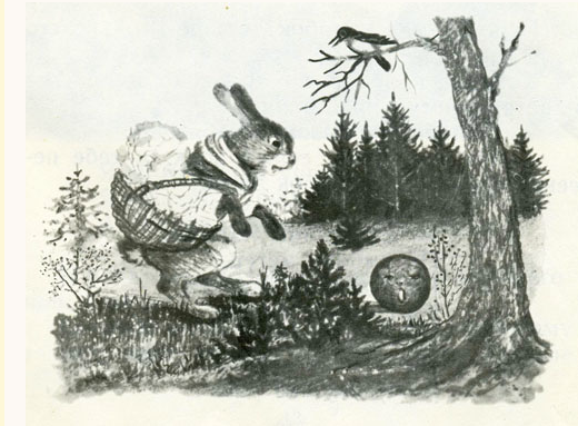 Зайцев спой. Заяц и Колобок. А навстречу ему заяц.