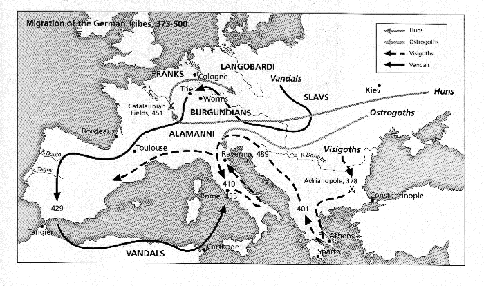 Германские племена карта расселения