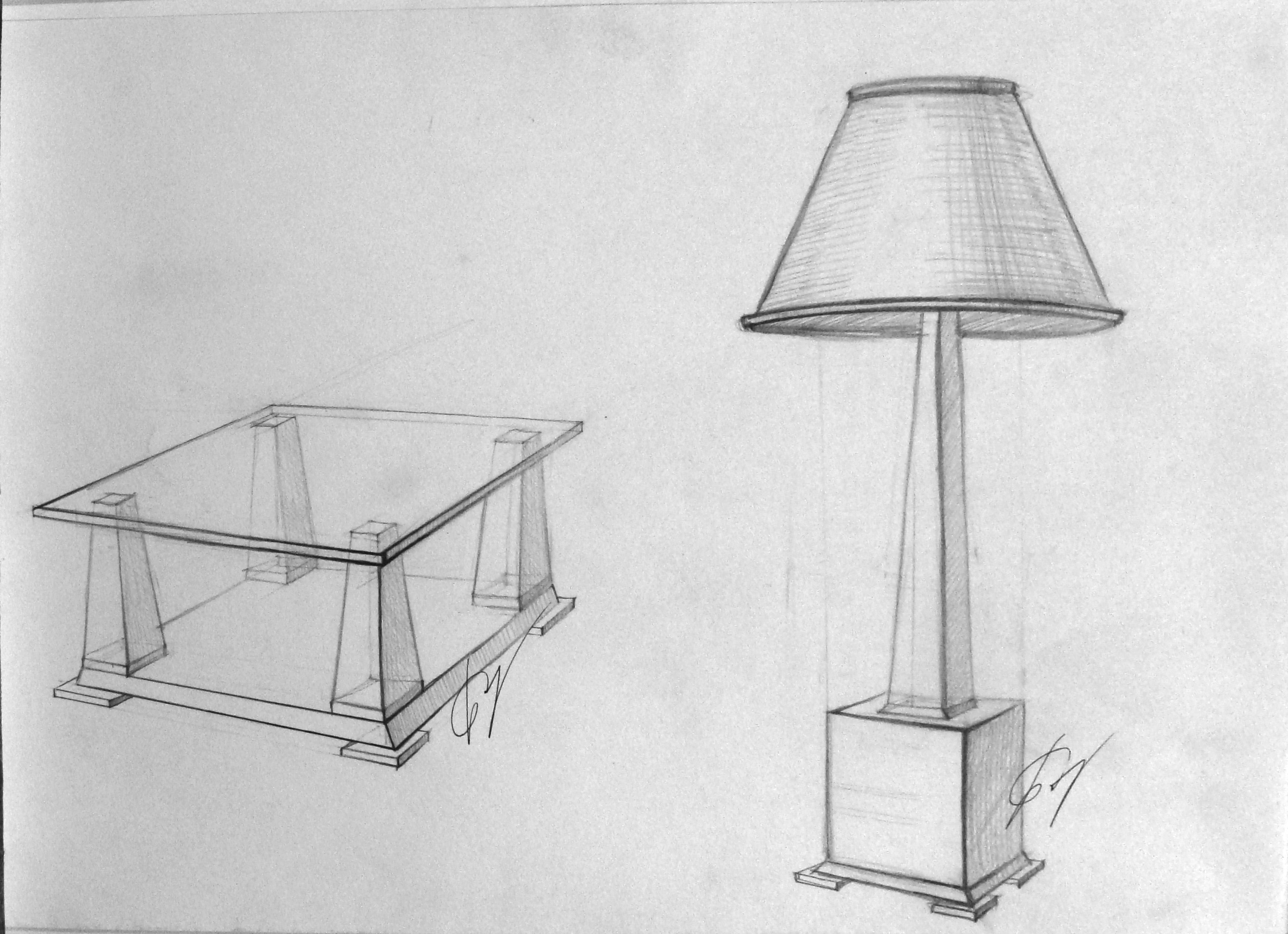 рисунки мебели в перспективе