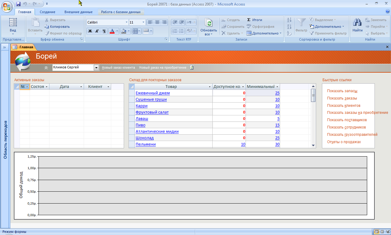 Первое знакомство с ms Access 2007