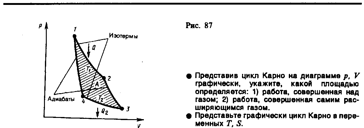 На диаграмме pv изображен цикл карно во время какого процесса