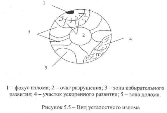 Схема усталостного излома