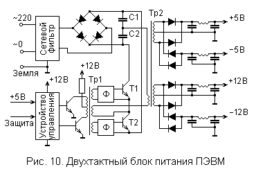 Двухтактный блок питания схема Блок питания пэвм (5, с.783)