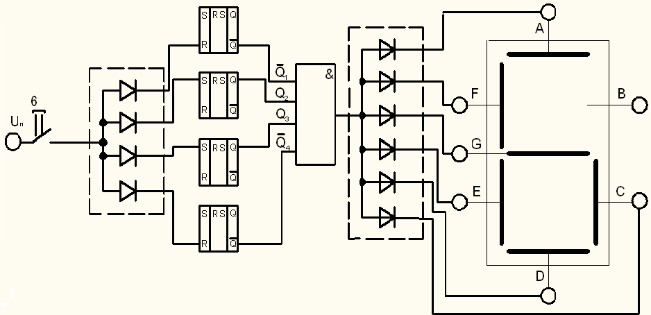 Логическая схема семисегментного индикатора